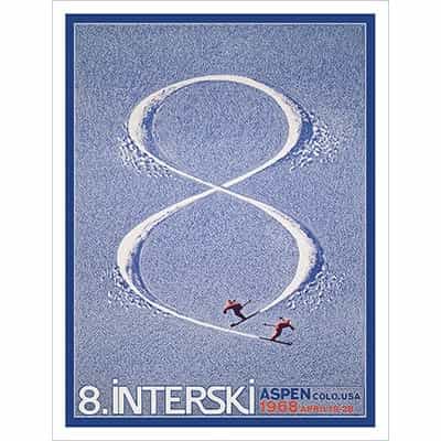 Aspen 1968 Interski Poster by Herbert Bayer, Size 22 x 28 inches