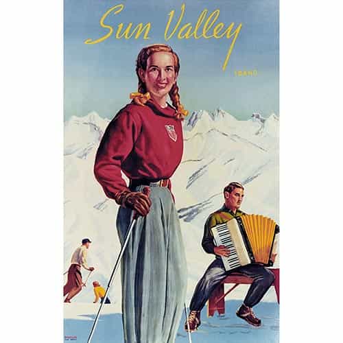 Ski Sun Valley Idaho FRIDGE MAGNET travel poster 