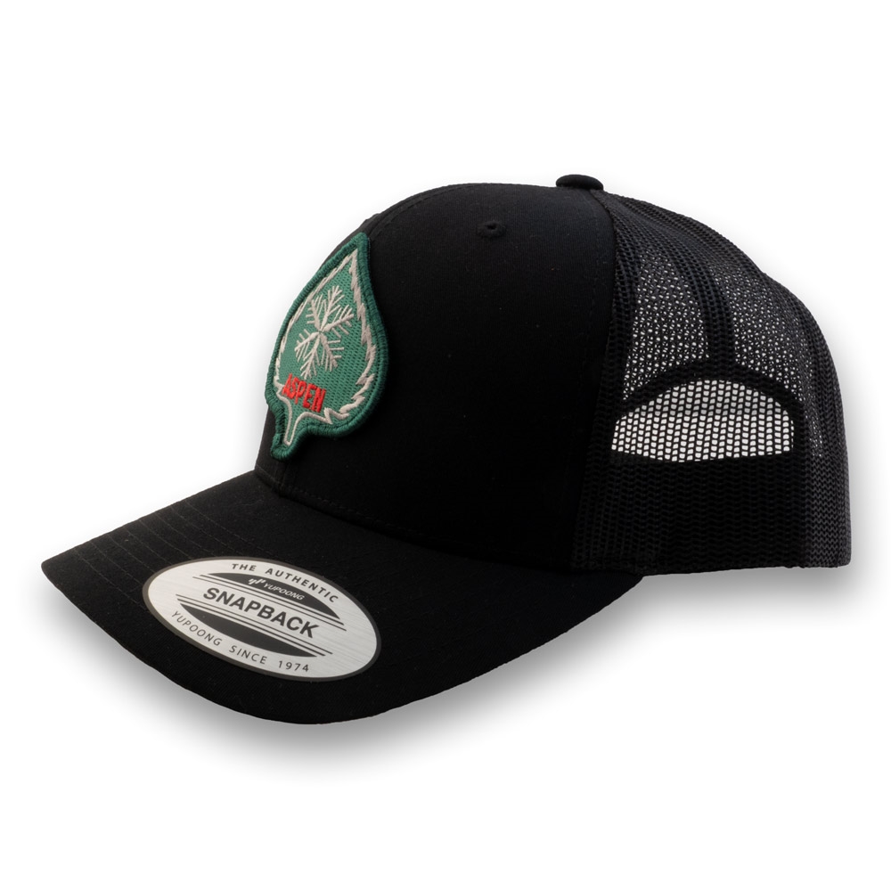Aspen, CO Black Ball Cap with Aspen Leaf Ski Patch, One Size  display picture 1