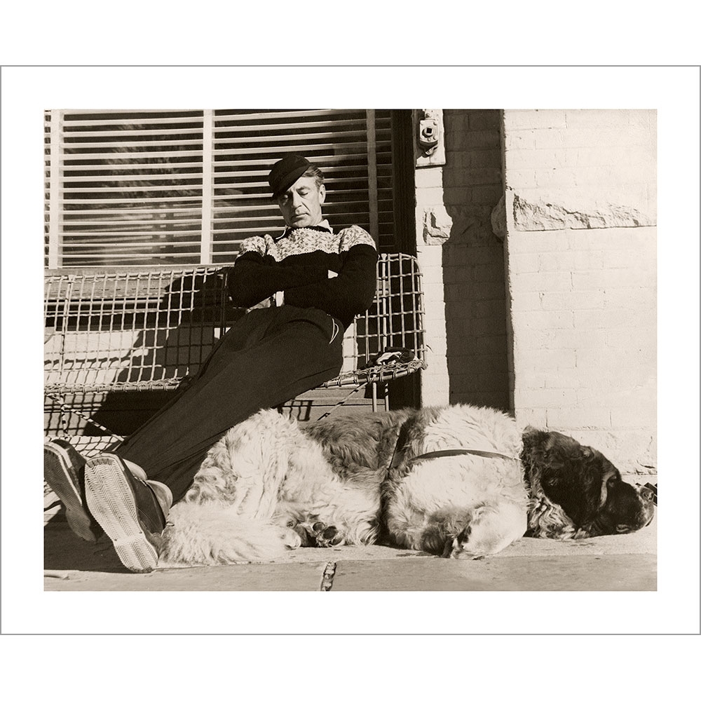 Gary Cooper & Bingo Napping at the Hotel Jerome Aspen Photo (Black