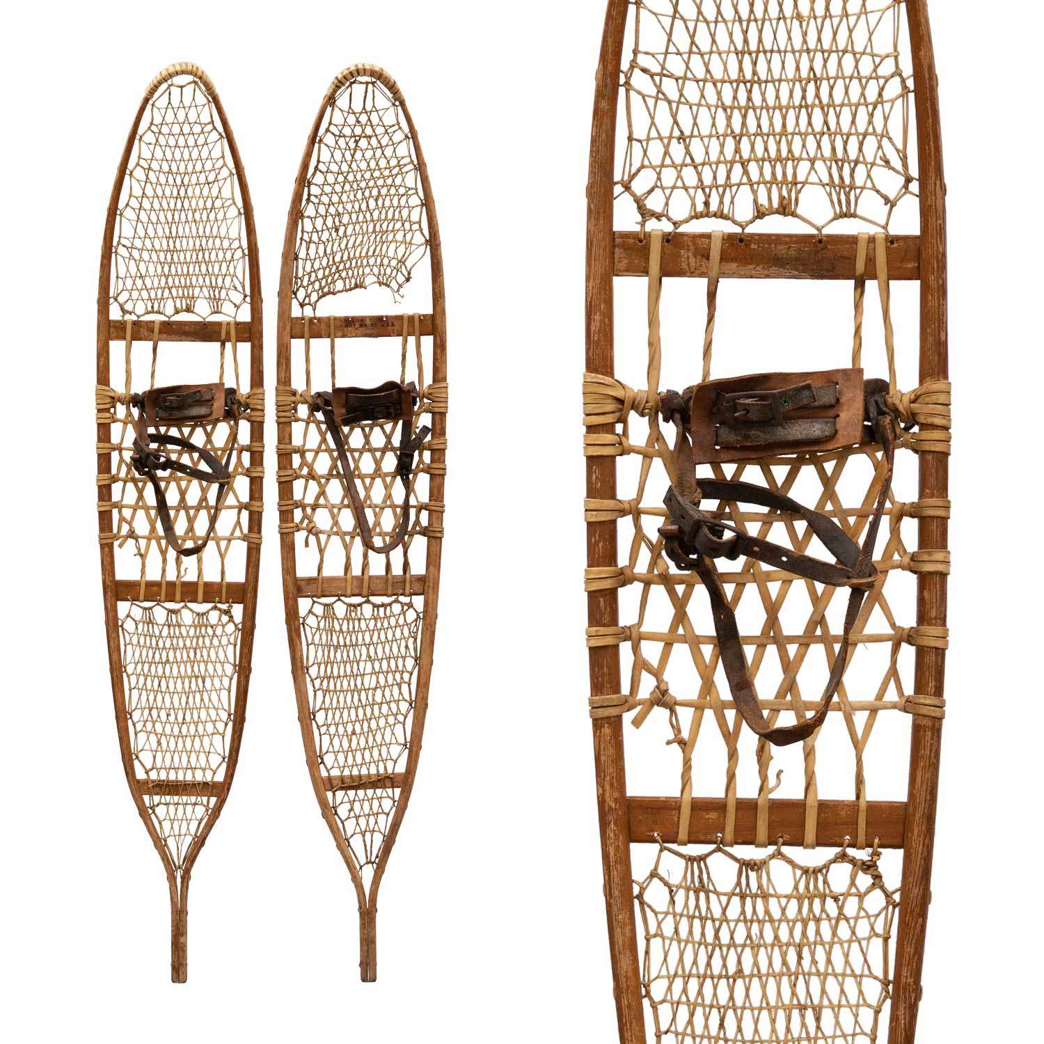 1943 Snocraft 10th Mountain Division Snowshoes with leather bindings